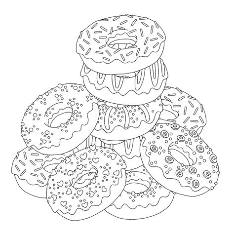 Free Printable Donut Coloring Page